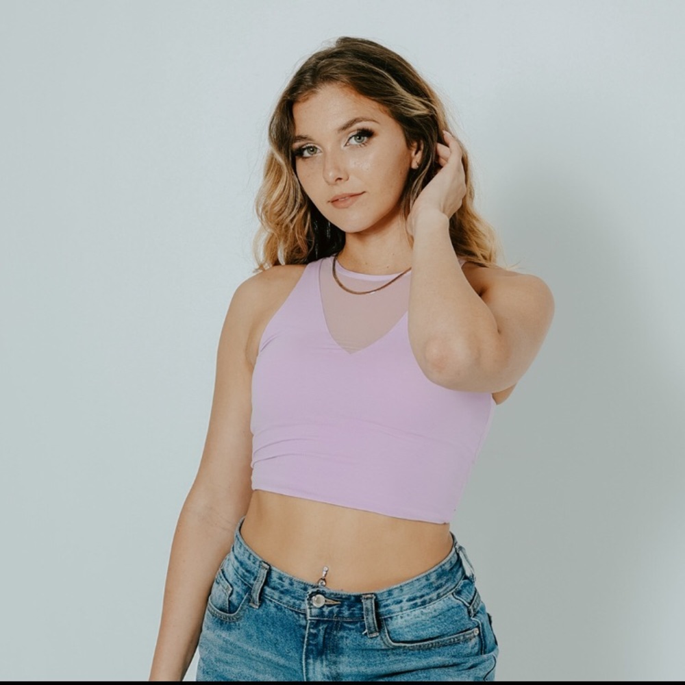 Klassy Network Mesh Brami Crop Top